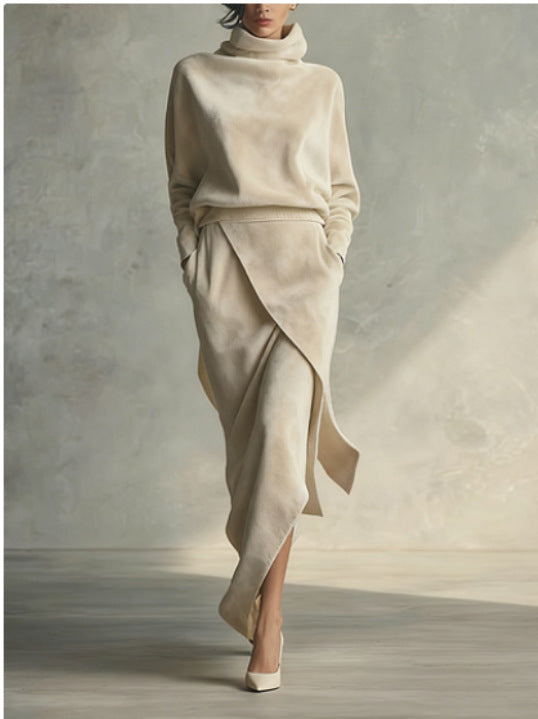 Elegant Suede Dress Women